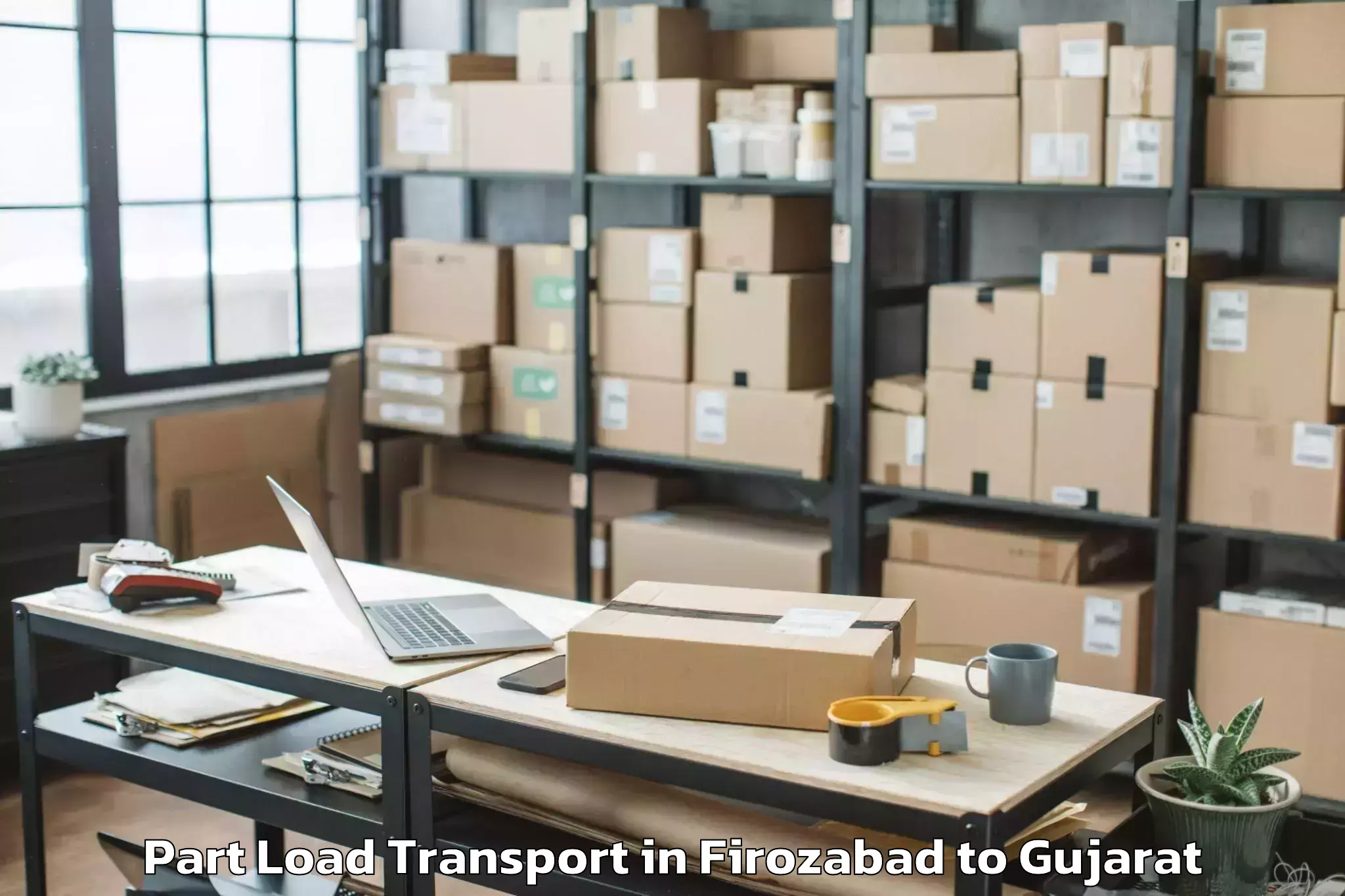 Affordable Firozabad to Sihor Part Load Transport